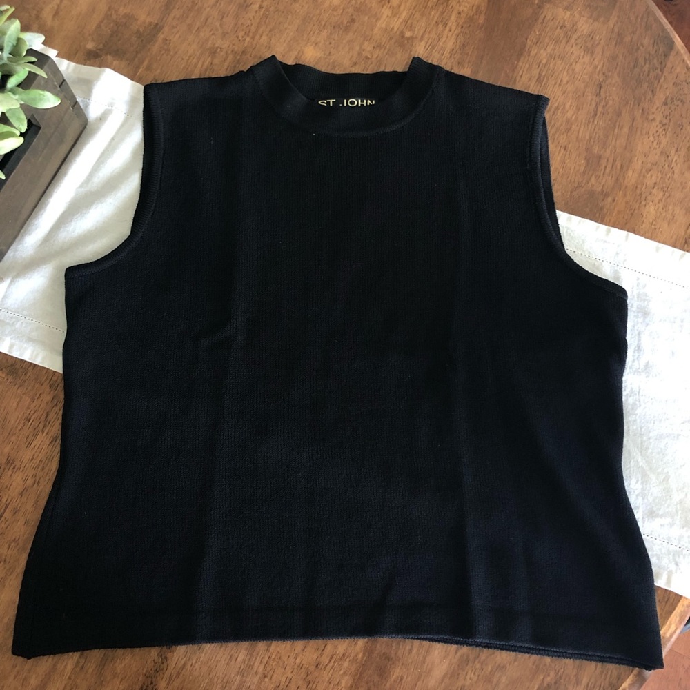 St. John Basics Santana Knit Sleeveless Top